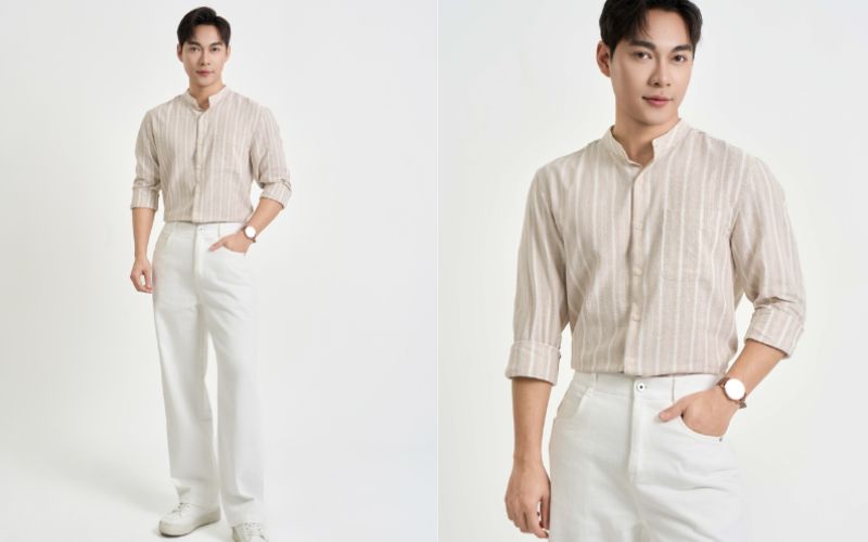 Mix sơ mi và quần âu khi phối đồ đi tiệc